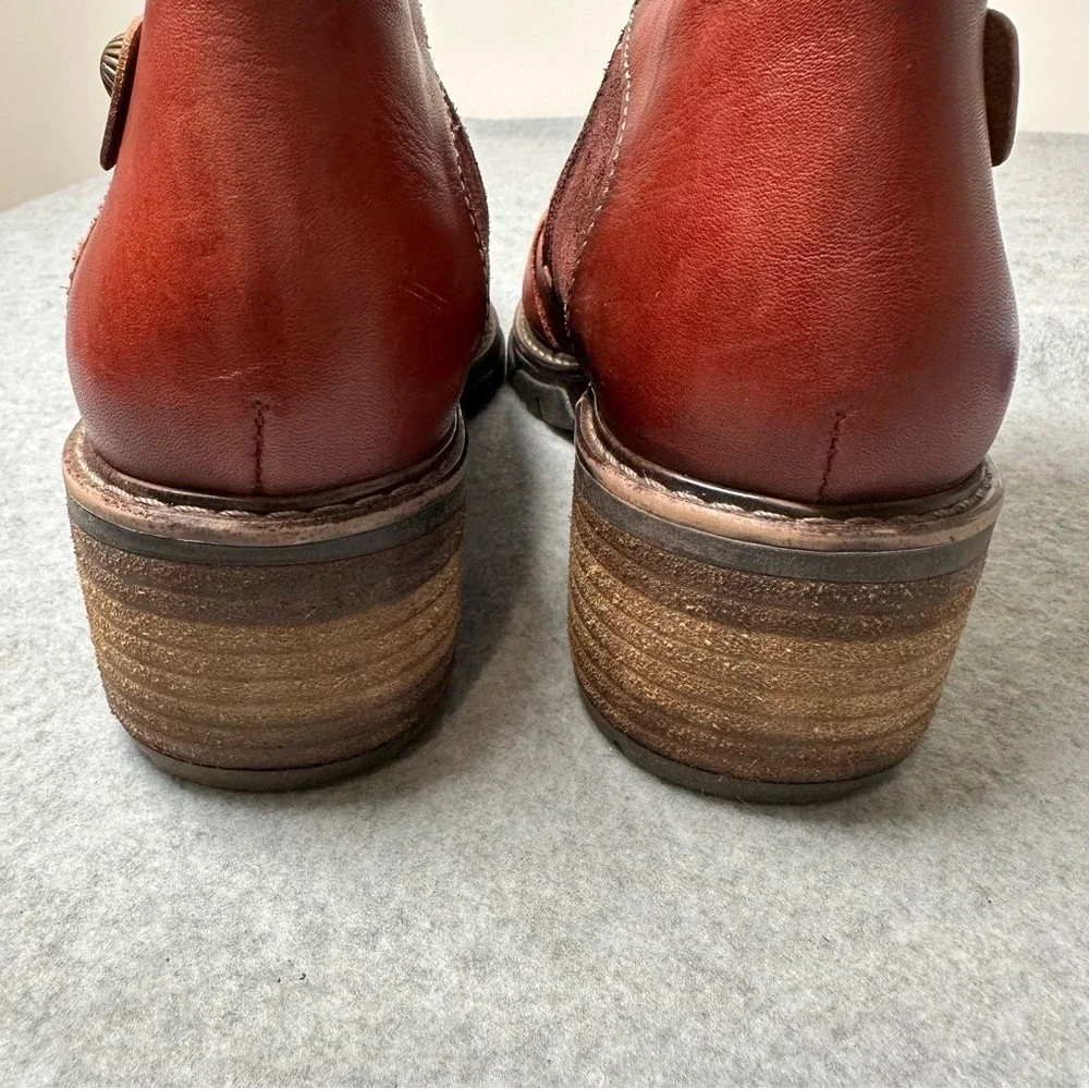 Pikolinos Burgundy Leather Suede Fringe Ankle Boots Women Size 39 - Picture 12 of 13